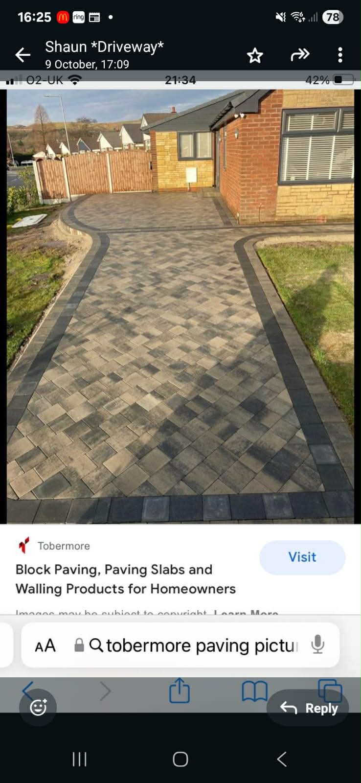 Block paving driveway with charcoal border